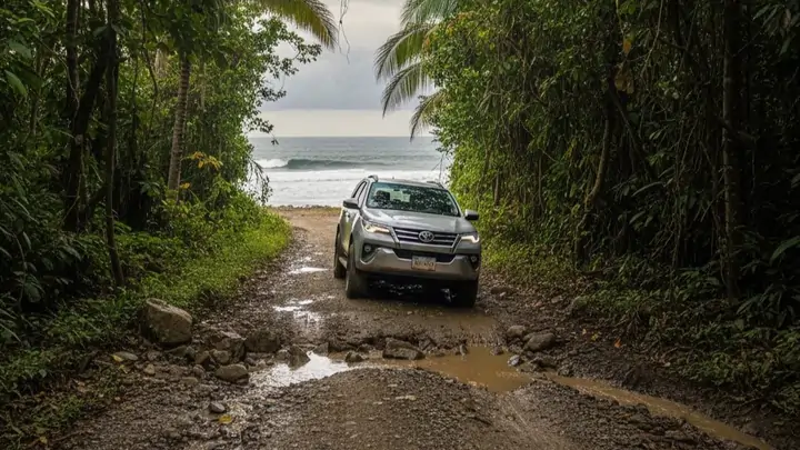 4x4 avanzando en un camino de tierra en temporada de lluvias
