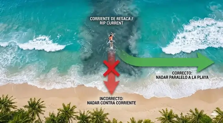 Nadar lateralmente para escapar