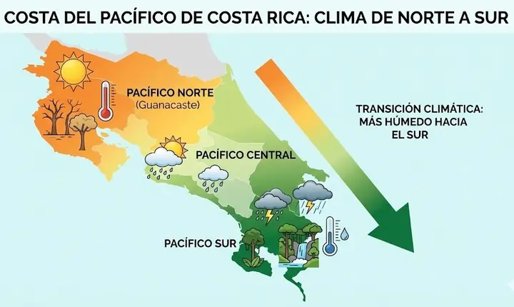 Mapa climas Pacifico Costa Rica